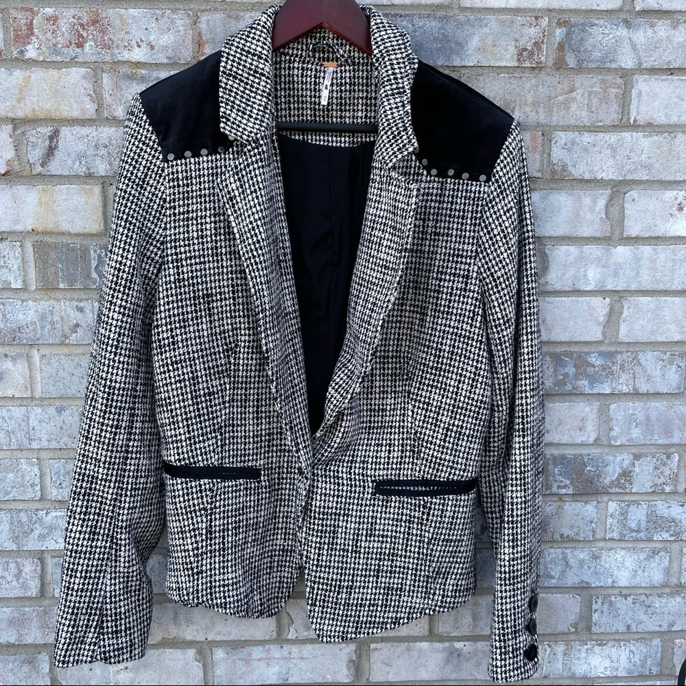 Free People Houndstooth Blazer